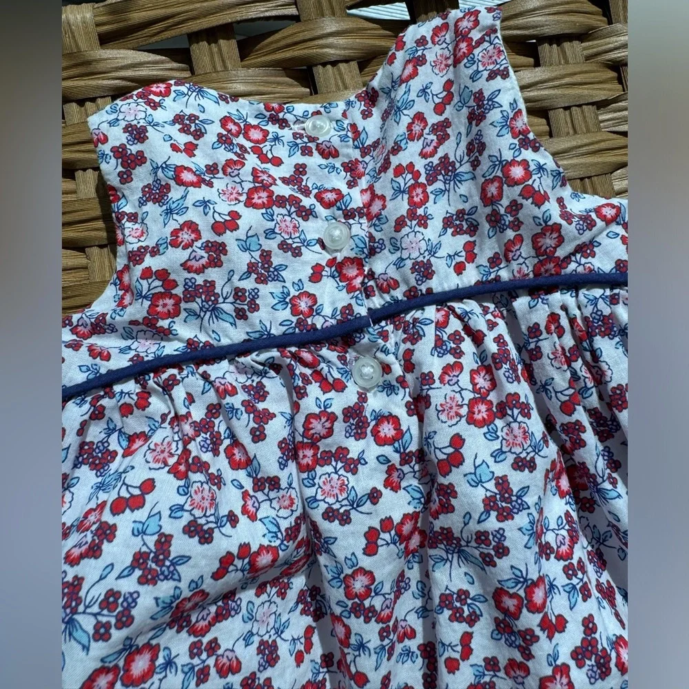 Janie and Jack Floral Print Kids Dress with Bloomers
